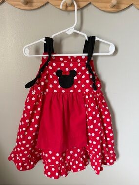 Red Polka Dot Minnie-Inspired Tank Dress with Black Accents